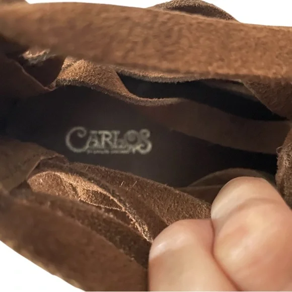 Carlos by Carlos Santana Vanna Strappy Suede Ankle Boots Booties Cutouts 9 M - Picture 6 of 6